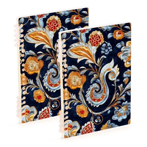 joogoo Spiral Journal Notebook Paisley Boho Floral College Ruled Notebooks 8.3" x 5.7" 2 PCs