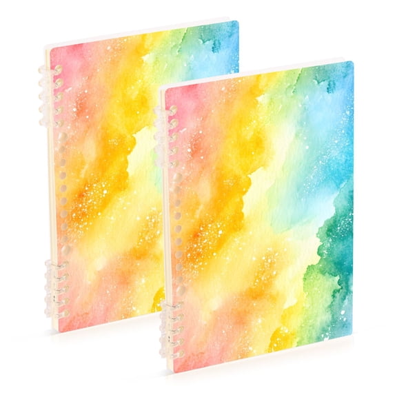 joogoo Spiral Journal Notebook Pastel Tie-dye-a3 College Ruled Notebooks 8.3" x 5.7" 2 PCs