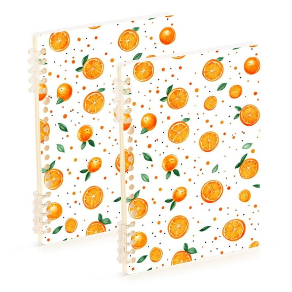joogoo Spiral Journal Notebook Polka Dot Orange College Ruled Notebooks 8.3" x 5.7" 2 PCs