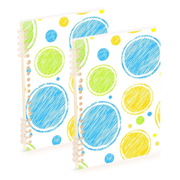 joogoo Spiral Journal Notebook Polka Dots College Ruled Notebooks 8.3" x 5.7" 2 PCs