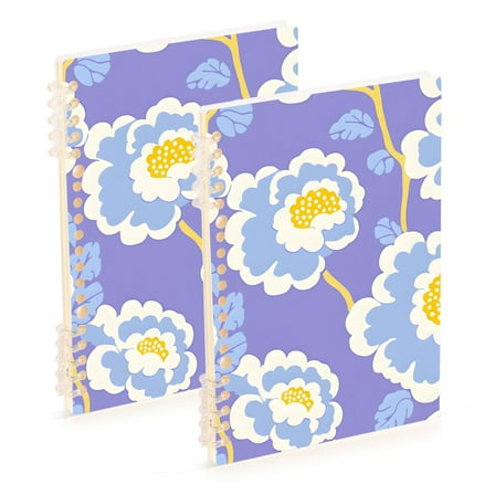 joogoo Spiral Journal Notebook Purple Floral College Ruled Notebooks 8.3" x 5.7" 2 PCs