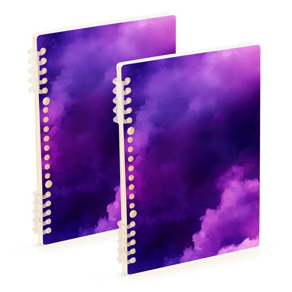 joogoo Spiral Journal Notebook Purple Tie-dye College Ruled Notebooks 8.3" x 5.7" 2 PCs