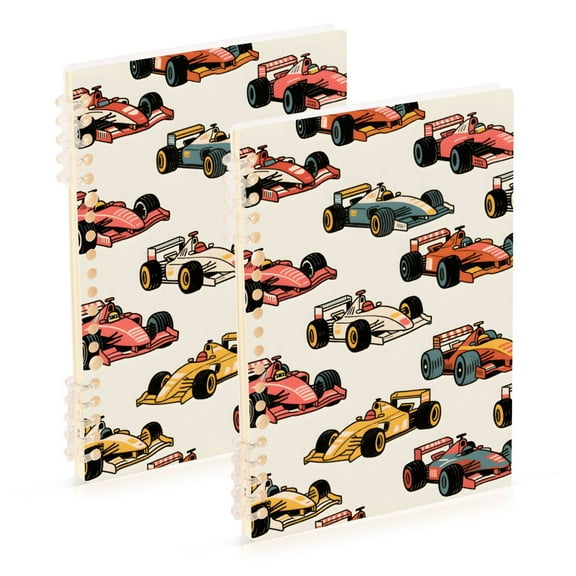 joogoo Spiral Journal Notebook Racing Cars College Ruled Notebooks 8.3" x 5.7" 2 PCs