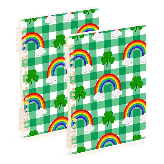 joogoo Spiral Journal Notebook Rainbow on Checkered College Ruled Notebooks 8.3" x 5.7" 2 PCs