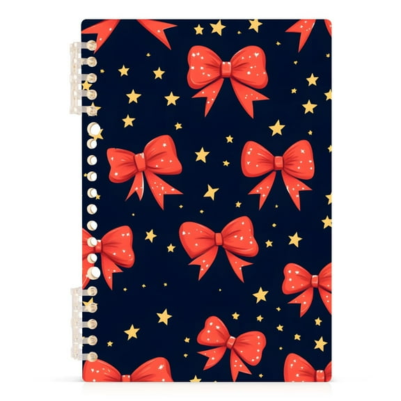 joogoo Spiral Journal Notebook Red Bow Pattern College Ruled Notebooks 8.3" x 5.7" 1 PC