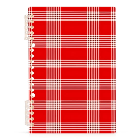 joogoo Spiral Journal Notebook Red Tartan Checkered College Ruled Notebooks 8.3" x 5.7" 1 PC