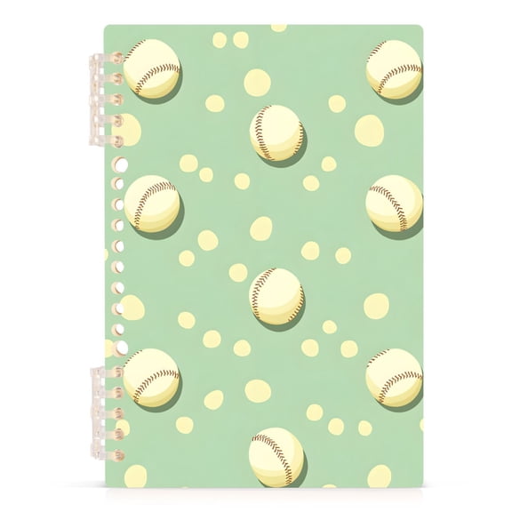 joogoo Spiral Journal Notebook Retro Baseball Polka Dots College Ruled Notebooks 8.3" x 5.7" 1 PC