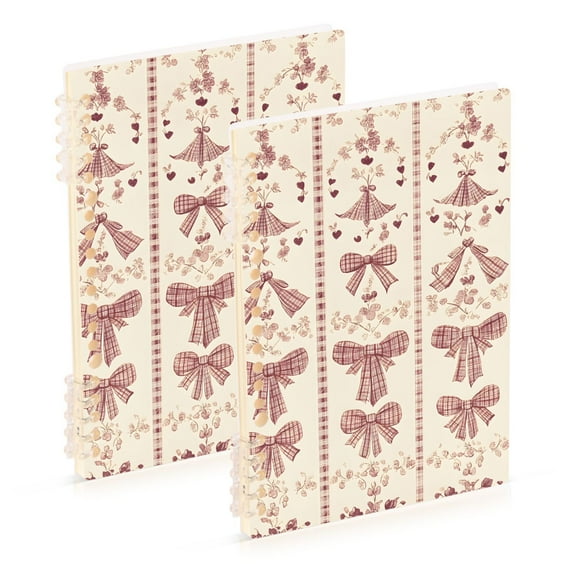 joogoo Spiral Journal Notebook Retro Bows College Ruled Notebooks 8.3" x 5.7" 2 PCs