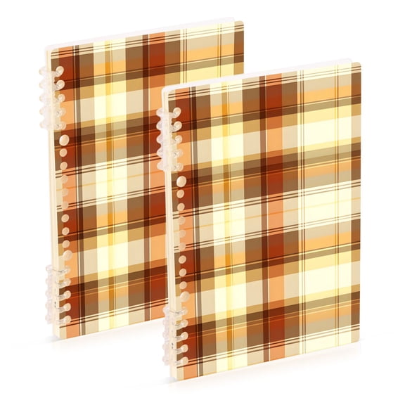joogoo Spiral Journal Notebook Retro Checkered Plaid College Ruled Notebooks 8.3" x 5.7" 2 PCs