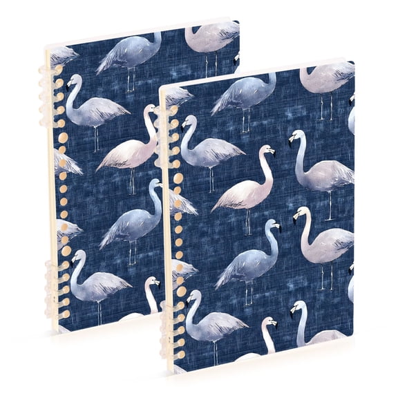 joogoo Spiral Journal Notebook Retro Flamingoes College Ruled Notebooks 8.3" x 5.7" 2 PCs