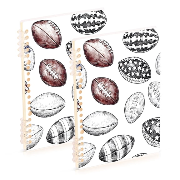 joogoo Spiral Journal Notebook Retro Football Rugby College Ruled Notebooks 8.3" x 5.7" 2 PCs