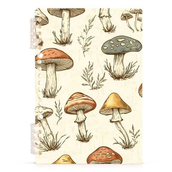 joogoo Spiral Journal Notebook Retro Mushrooms Vintage College Ruled Notebooks 8.3" x 5.7" 1 PC