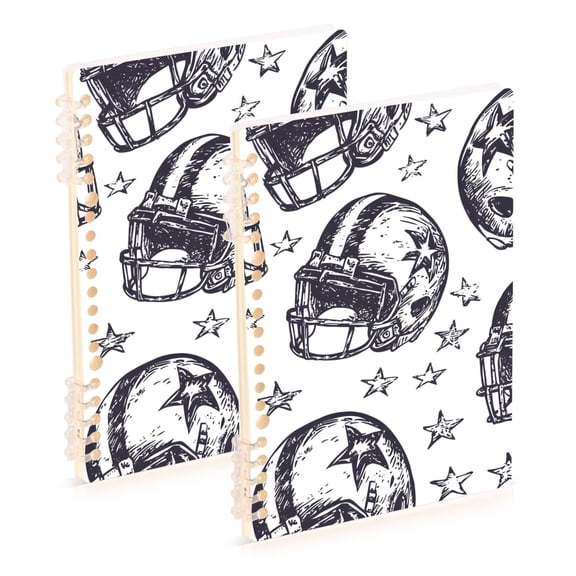 joogoo Spiral Journal Notebook Retro Rugby Football College Ruled Notebooks 8.3" x 5.7" 2 PCs