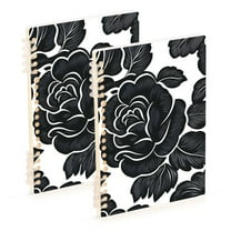 joogoo Spiral Journal Notebook Roses Black College Ruled Notebooks 8.3" x 5.7" 2 PCs