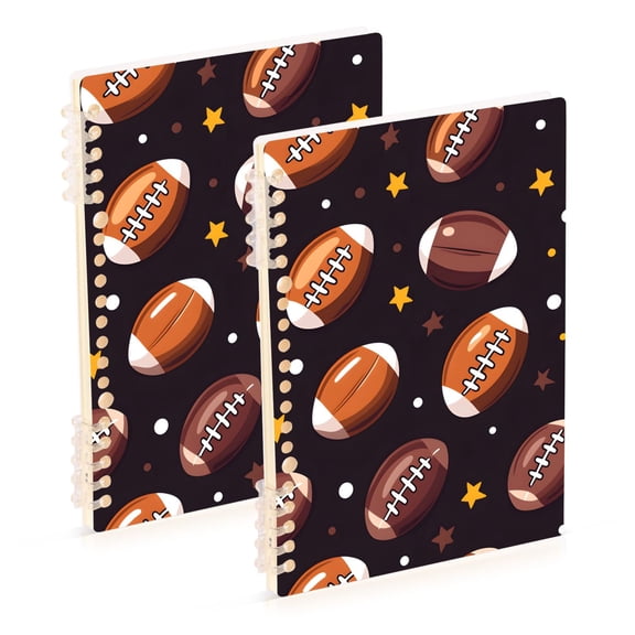 joogoo Spiral Journal Notebook Rugby Football Stars College Ruled Notebooks 8.3" x 5.7" 2 PCs