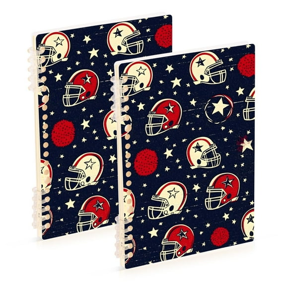 joogoo Spiral Journal Notebook Rugby Football Stars College Ruled Notebooks 8.3" x 5.7" 2 PCs