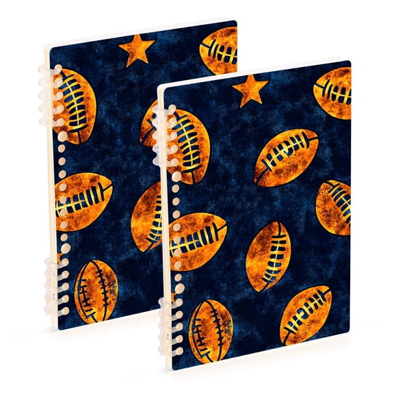 joogoo Spiral Journal Notebook Rugby Football Stars College Ruled Notebooks 8.3" x 5.7" 2 PCs