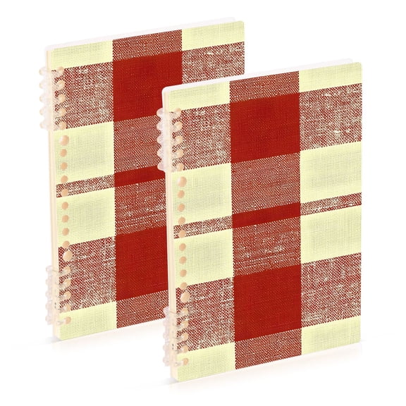 joogoo Spiral Journal Notebook Rustic Checkered College Ruled Notebooks 8.3" x 5.7" 2 PCs