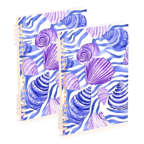 joogoo Spiral Journal Notebook Seashells Conch on Wave College Ruled Notebooks 8.3" x 5.7" 2 PCs