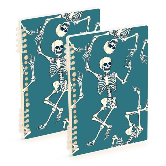 joogoo Spiral Journal Notebook Skeleton Dancing College Ruled Notebooks 8.3" x 5.7" 2 PCs