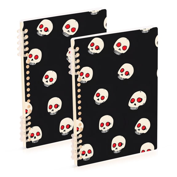 joogoo Spiral Journal Notebook Skull Head College Ruled Notebooks 8.3" x 5.7" 2 PCs