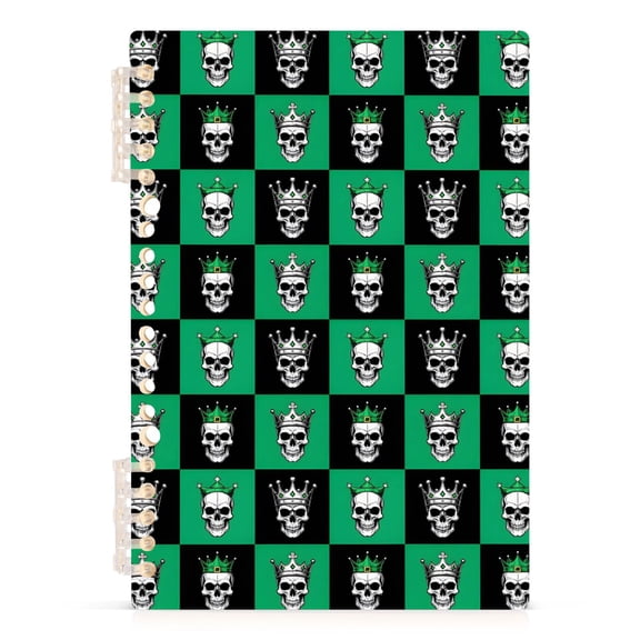joogoo Spiral Journal Notebook Skull on Checkered College Ruled Notebooks 8.3" x 5.7" 1 PC