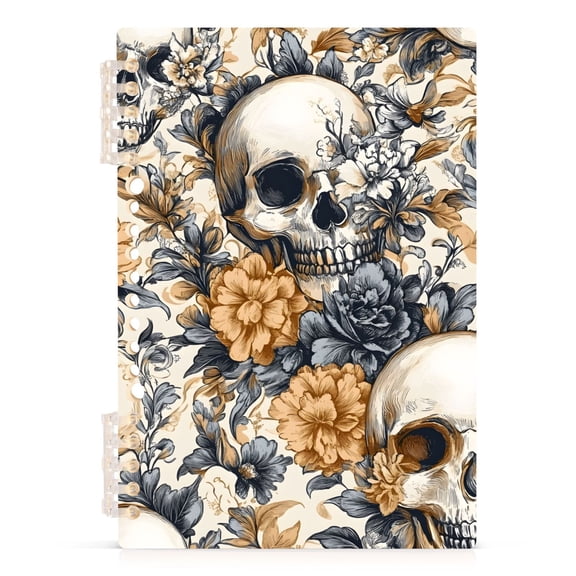 joogoo Spiral Journal Notebook Skulls Tropical Flower College Ruled Notebooks 8.3" x 5.7" 1 PC