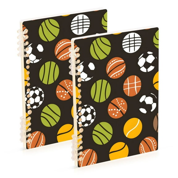 joogoo Spiral Journal Notebook Soccer Balls Football-z1 College Ruled Notebooks 8.3" x 5.7" 2 PCs
