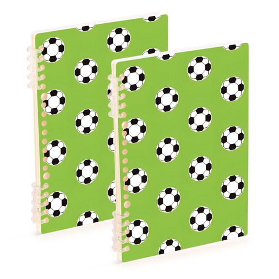 joogoo Spiral Journal Notebook Soccer Balls-z1 College Ruled Notebooks 8.3" x 5.7" 2 PCs