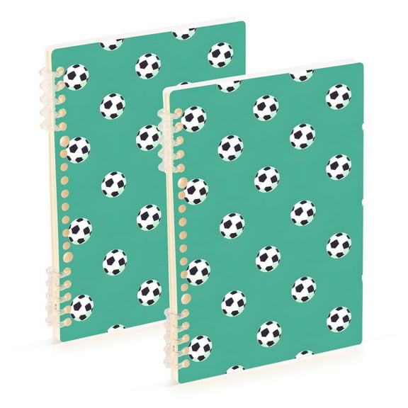 joogoo Spiral Journal Notebook Soccer Balls-z2 College Ruled Notebooks 8.3" x 5.7" 2 PCs