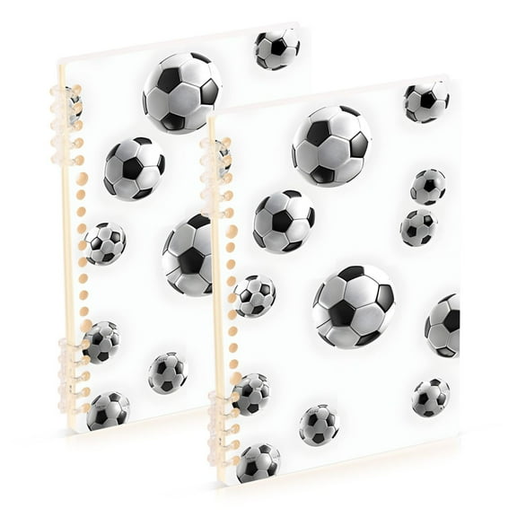 joogoo Spiral Journal Notebook Soccer Football College Ruled Notebooks 8.3" x 5.7" 2 PCs