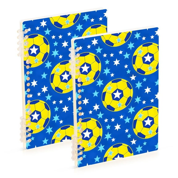 joogoo Spiral Journal Notebook Soccer Star Footballs College Ruled Notebooks 8.3" x 5.7" 2 PCs