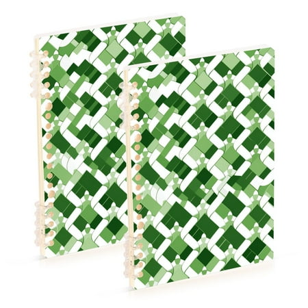 joogoo Spiral Journal Notebook St Patrick Checkered Grid College Ruled Notebooks 8.3" x 5.7" 2 PCs