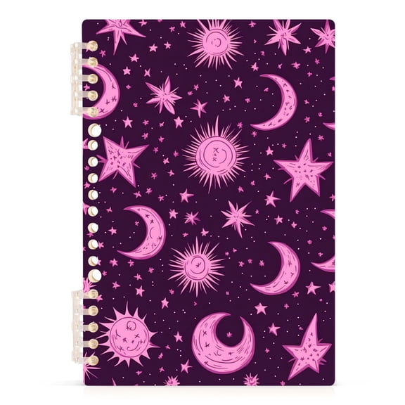 joogoo Spiral Journal Notebook Stars Boho Moon College Ruled Notebooks 8.3" x 5.7" 1 PC