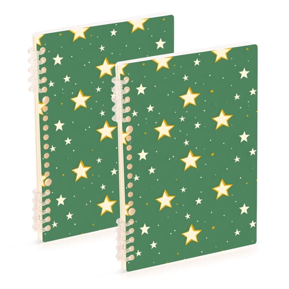 joogoo Spiral Journal Notebook Stars Pattern College Ruled Notebooks 8.3" x 5.7" 2 PCs