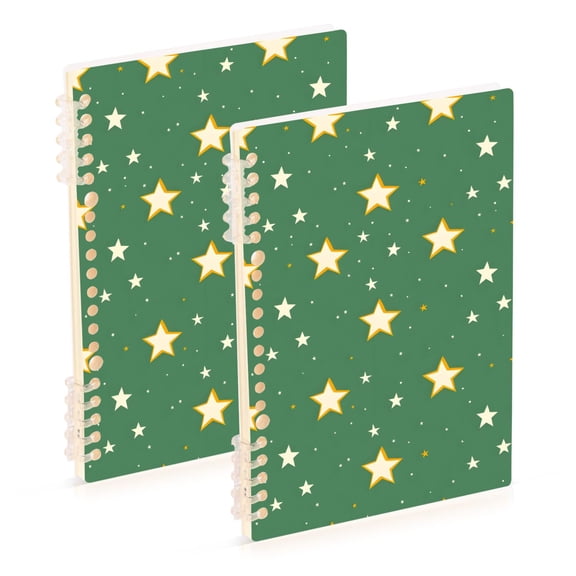 joogoo Spiral Journal Notebook Stars Pattern College Ruled Notebooks 8.3" x 5.7" 2 PCs