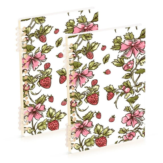 joogoo Spiral Journal Notebook Strawberries College Ruled Notebooks 8.3" x 5.7" 2 PCs