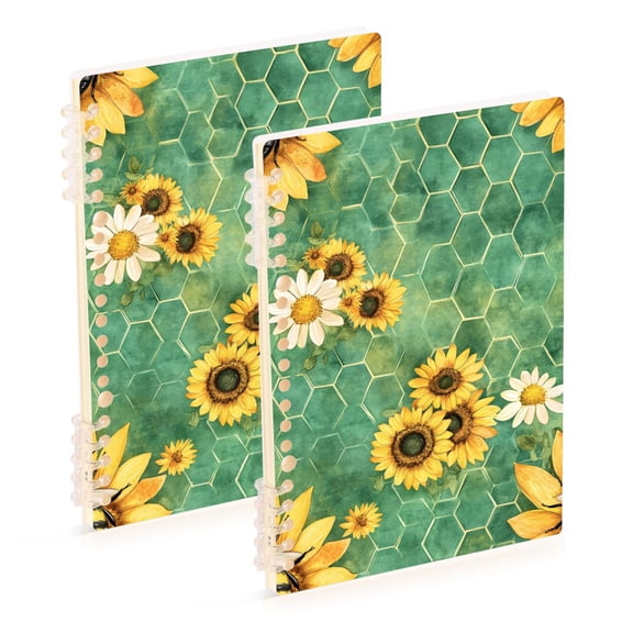 joogoo Spiral Journal Notebook Sunflowers College Ruled Notebooks 8.3" x 5.7" 2 PCs