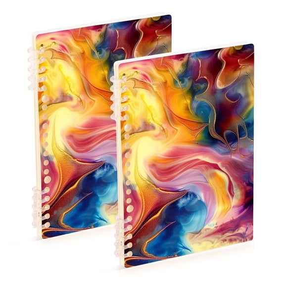 joogoo Spiral Journal Notebook Tie Dye Liquid College Ruled Notebooks 8.3" x 5.7" 2 PCs