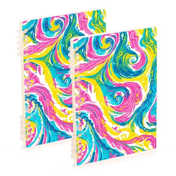 joogoo Spiral Journal Notebook Tie Dye Swirl Green College Ruled Notebooks 8.3" x 5.7" 2 PCs