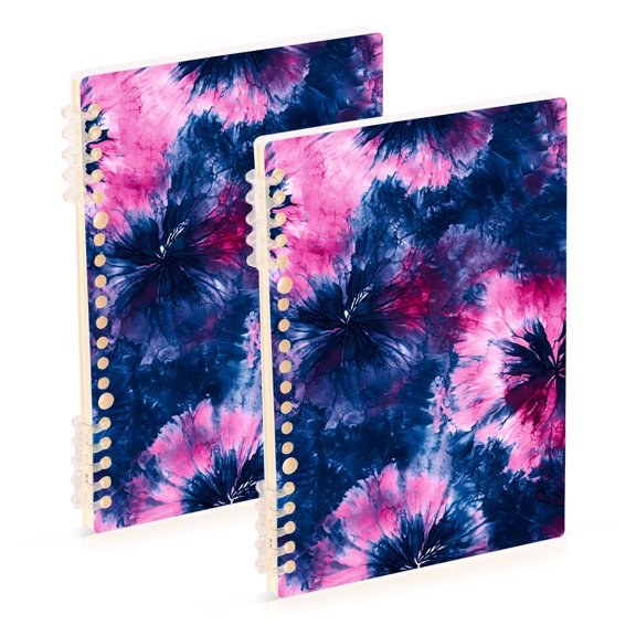 joogoo Spiral Journal Notebook Tie-dye Navy College Ruled Notebooks 8.3" x 5.7" 2 PCs
