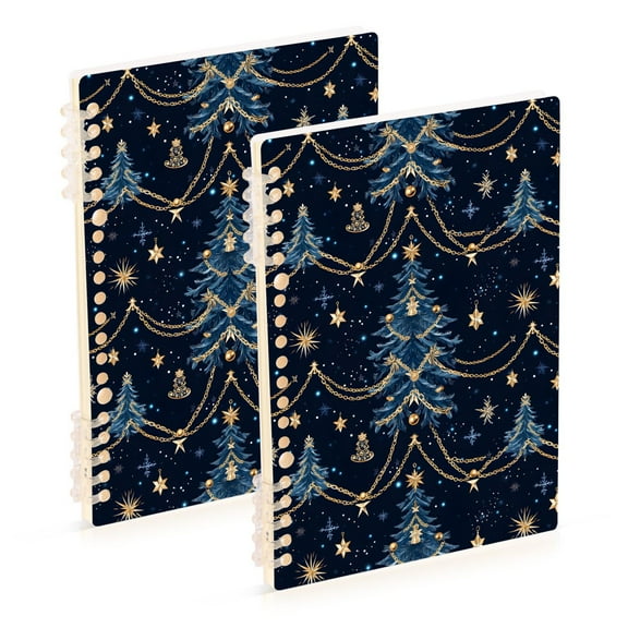 joogoo Spiral Journal Notebook Tree Christmas Star College Ruled Notebooks 8.3" x 5.7" 2 PCs