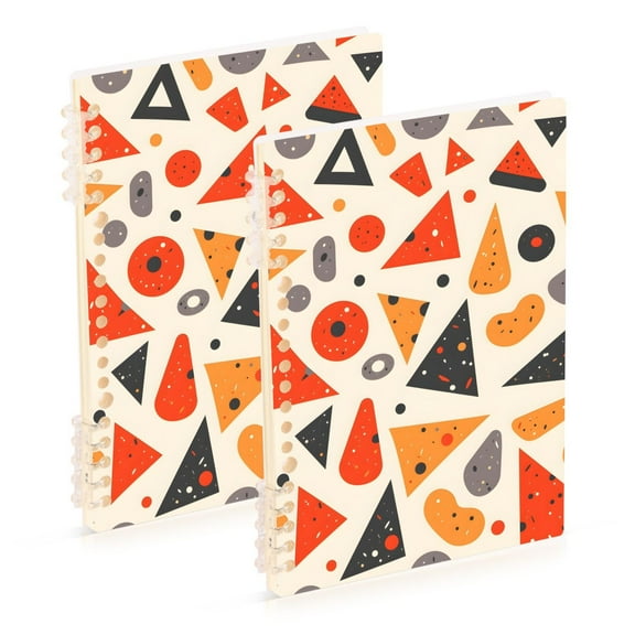 joogoo Spiral Journal Notebook Triangle and Circle Geometry College Ruled Notebooks 8.3" x 5.7" 2 PCs