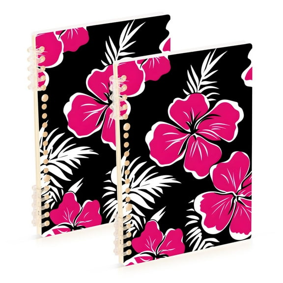 joogoo Spiral Journal Notebook Tropical Flowers-t9 College Ruled Notebooks 8.3" x 5.7" 2 PCs