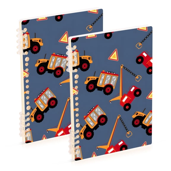 joogoo Spiral Journal Notebook Truck Cartoon College Ruled Notebooks 8.3" x 5.7" 2 PCs