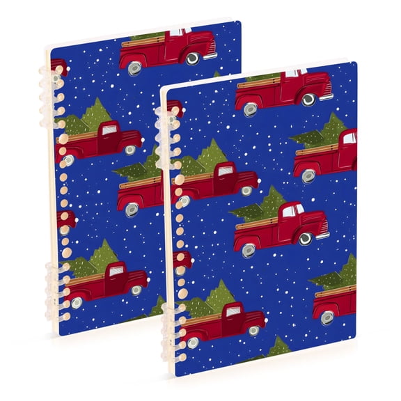 joogoo Spiral Journal Notebook Trucks Polka Dots College Ruled Notebooks 8.3" x 5.7" 2 PCs