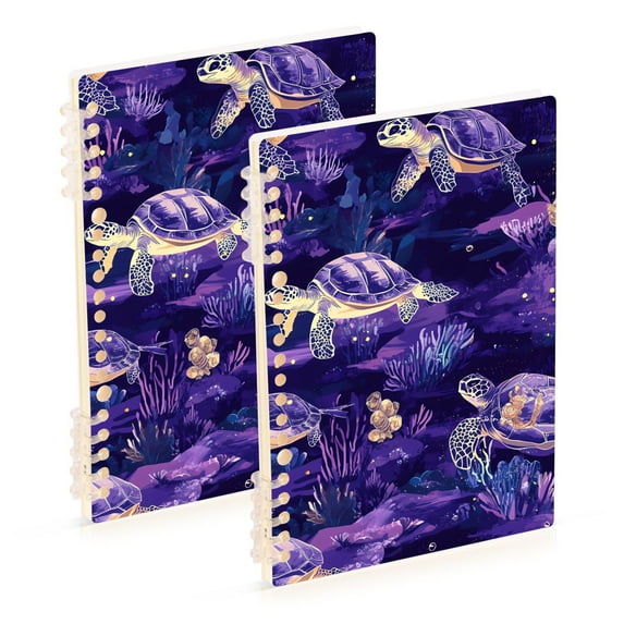 joogoo Spiral Journal Notebook Turtles Purple College Ruled Notebooks 8.3" x 5.7" 2 PCs