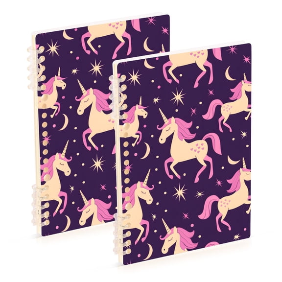 joogoo Spiral Journal Notebook Unicorn and Stars College Ruled Notebooks 8.3" x 5.7" 2 PCs