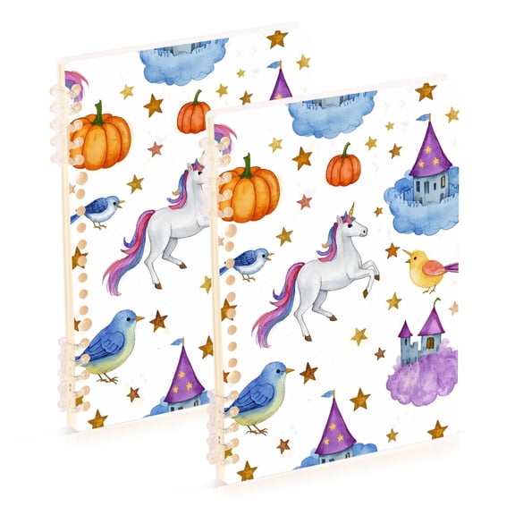 joogoo Spiral Journal Notebook Unicorn and Stars College Ruled Notebooks 8.3" x 5.7" 2 PCs