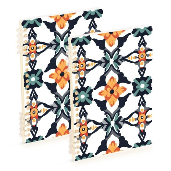 joogoo Spiral Journal Notebook Watercolor Ethnic Pattern College Ruled Notebooks 8.3" x 5.7" 2 PCs